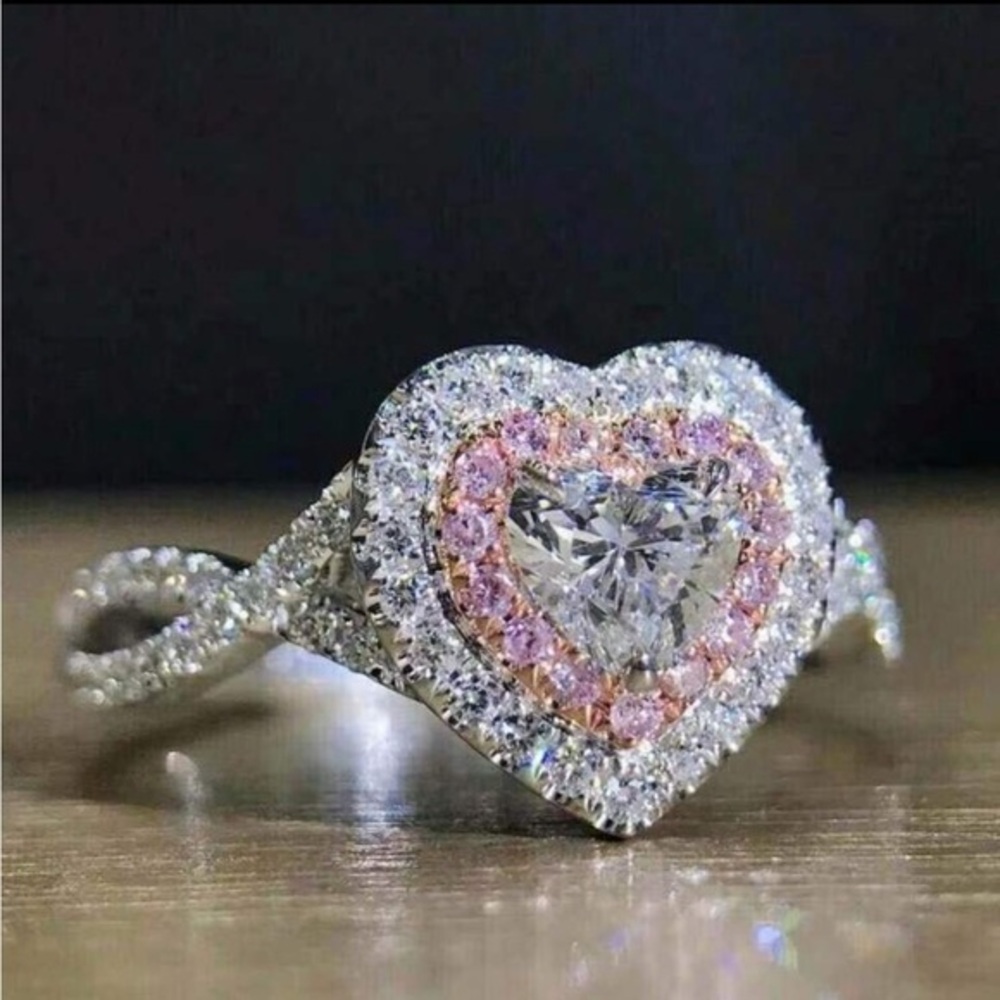 Silver heart ring